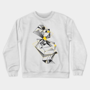 Black Geometric galaxy modern yellow Crewneck Sweatshirt